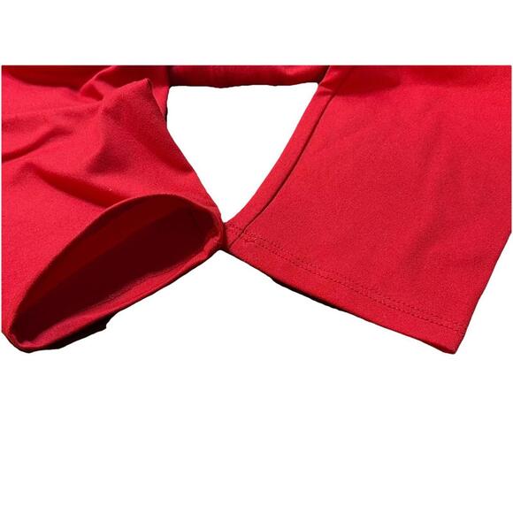 TC New LuLaRoe Solid Cherry Red Holiday Leggings Women Size 12-18 - Picture 3 of 3